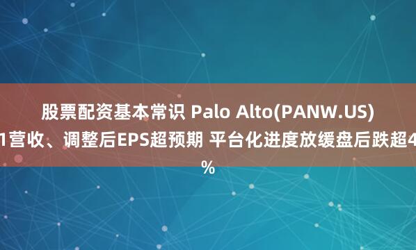 股票配资基本常识 Palo Alto(PANW.US)Q1营收、调整后EPS超预期 平台化进度放缓盘后跌超4%