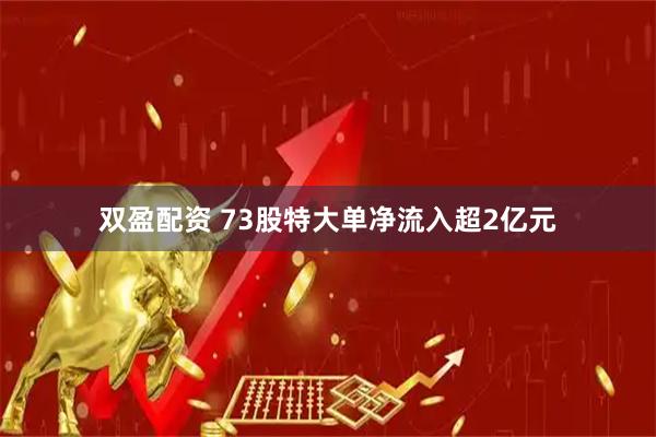 双盈配资 73股特大单净流入超2亿元